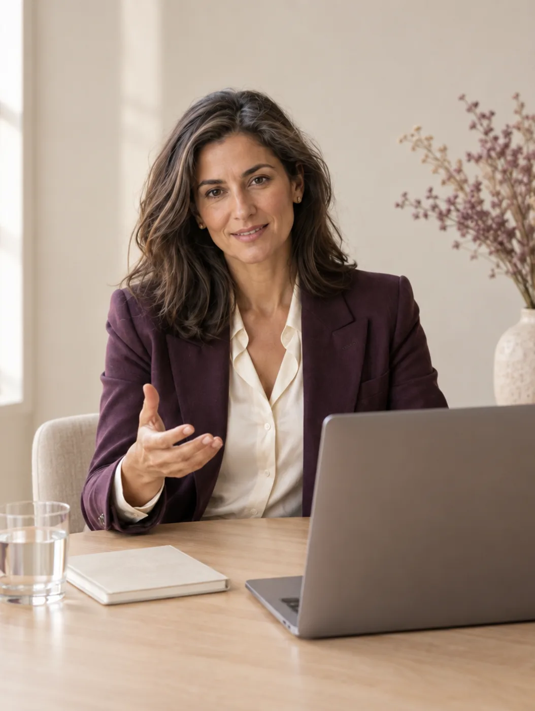 Margot Ives on a video call at her desk