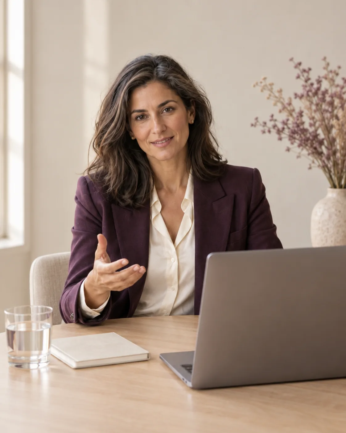 Margot Ives on a video call at her desk